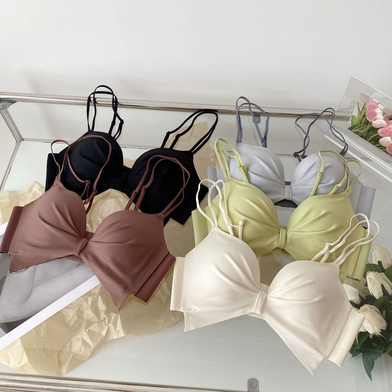One-Piece Women'S Underwear For Small Breasts, Push-Up To Make It Look Bigger, Glossy Surface, No Steel Ring, Traditional Type, Seamless Push-Up Anti-Sagging Bra - Image 3